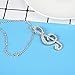 Music Note Necklace,Haluoo Dainty Sterling Silver/Gold Rhinestones Music Note Pendant Necklace for Women Ladies Fashion Long Sweater Chain Necklace Jewelry,28″ Chain Length (Silver)thumb 3