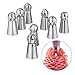 Russian Ball Tips, PROMENE Russian Sphere Ball Icing Tips Nozzles Cake Decorating Supplies Cookies Macaron Cupcake Decorating Tips Kits with 3 Colors Coupler (10 Sets)