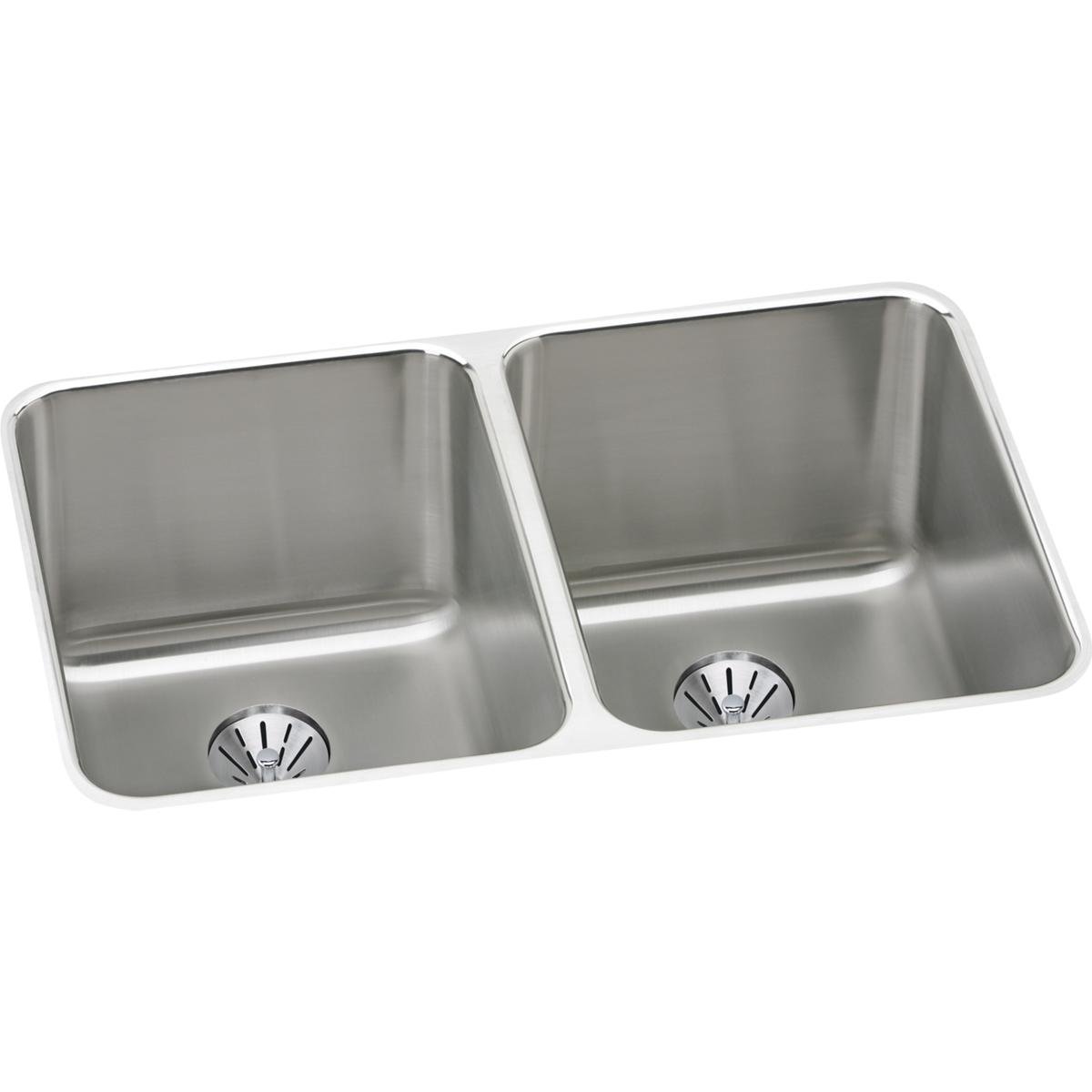 Best Elkay Stainless Kitchen Sink Lustertone Double Bowl