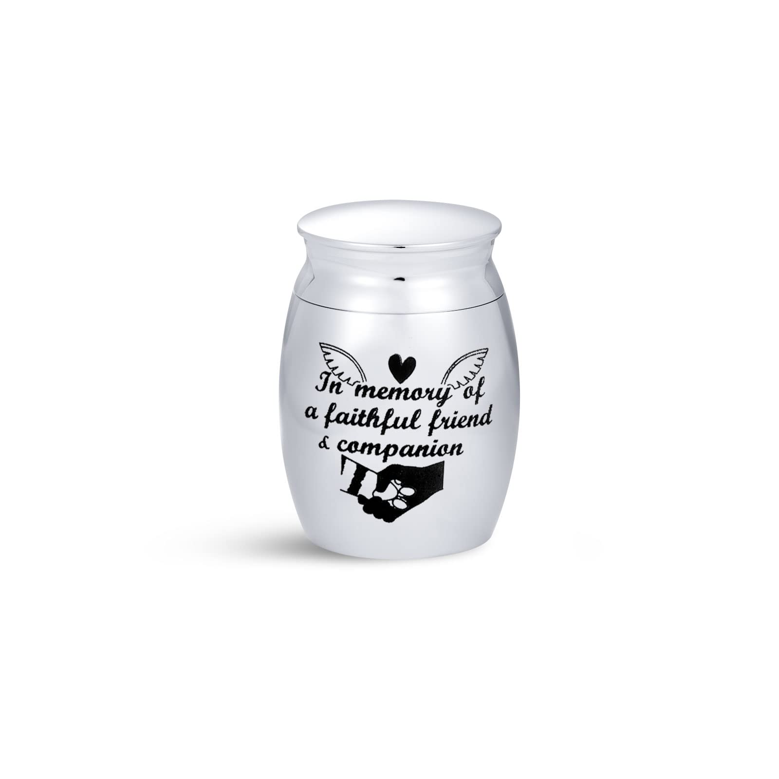 SBI Jewelry Small Cremation Urn for Ashes Cat Memorial Ashes Holder Portable Stainless Steel I Love You Forever Pet Remains Keepsake