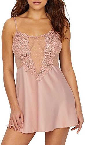 Flora Nikrooz Showstopper Charmeuse Chemise, M, Shell Pink