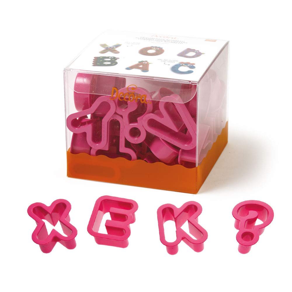 DECORA Cookie Cutters Alphabet Kit, Pink, Maxi