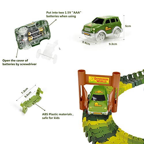 image for RENWER Dinosaur Toys Create A Road with 142 Pieces Flexible Train Trac