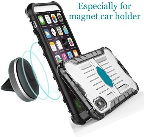 iPhone X Case,Soundmounds 3 In 1 Magnetic iPhone 10 Case Ultra Thin Slim Fit Reinforced Corner Soft PC+TPU+UV Protect Cover for iPhone X And Using For Car Mount. (Black)