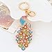 EASYA Animal Keychain Cute Charm Peacock Bling Crystals Rhinestone Handbag Purse Charm Key Chain Keyring Holder,Multicolor