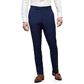 Kenneth Cole REACTION Men's Techni-Cole Stretch Slim Fit Suit Separate Pant (Blazer, and Vest), Modern Blue, 30x30