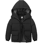 poonyfesh Boys Winter Coat Boys' Thick Puffer Jackets with Removable Hood Warm Quilted Coats Big Boys
