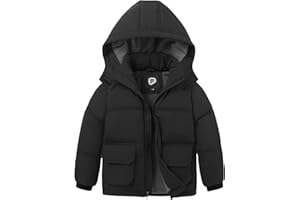 poonyfesh Boys Winter Coat Boys' Thick Puffer Jackets with Removable Hood Warm Quilted Coats Big Boys