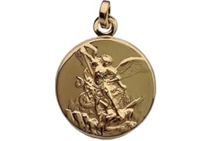 I G J 925 STERLING SILVER SAINT MICHAEL THE ARCHANGEL MEDAL - GOLD PLATED (GUARANTEED) - 100% MAD IN ITALY