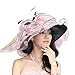 June's Young Women Race Hats Organza Hat with Ruffles Feathers