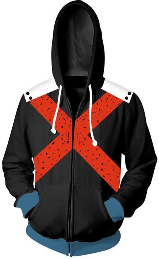 Academy Hoodie Cosplay Costume Teens Anime Zipper Cotton Jacket Sweatshirt Clothing Top for Men & Women