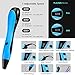 3D Printing Pen - 2019 Halloween Upgrade 3D Pen Gift with 12 Colors 1.75mm PLA Filament Refills and Stencil Safe for Kids Adults, Non-Clogging, Controllable Temperature, Auto Off, USB Charging - Blue