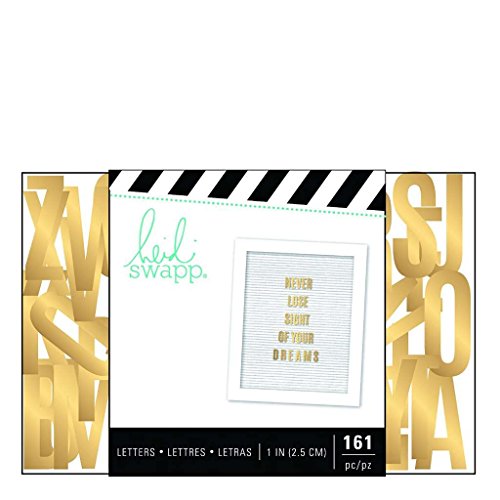 American Crafts Heidi Swapp Letterboard 161 Piece Alphabet Sans Serif Gold