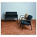 Alera Reception Lounge Series Guest Chair, Mahogany/Black Leather