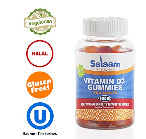 Now 90 count! Salaam Nutritionals Vitamin D3-Gummy Vitamin: 2,000IU-Healthy Immune Function, Enhanced...