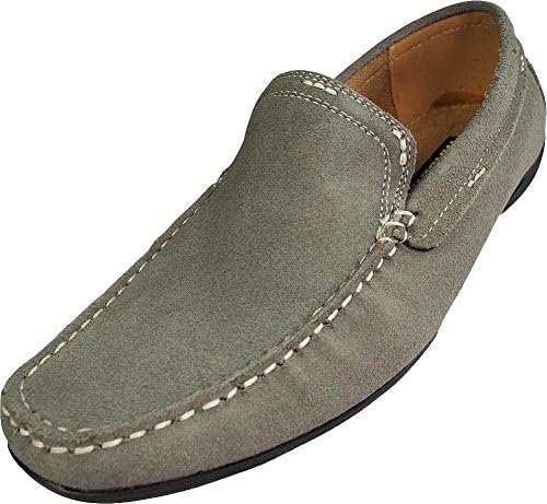 Masimo - Mens Suede Driving Moccasin, Grey 39624-9.5D(M)US-FBA