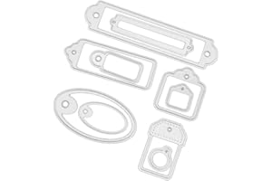 ABTOLS Metal Tag Cutting Dies,Label Bookmark Die Cuts Combined Loading for Card Making, Metal Stencils for Paper Crafting Scrapbooking Reusable, Etched Dies Craft，DIY Project (Set of 10 Pcs Tag)