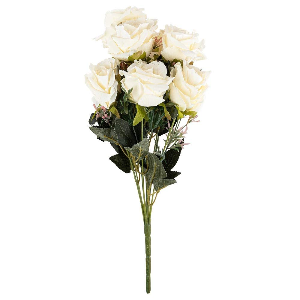 Ideen mit Herz Artificial Flower Arrangement | Bouquet | Flower Bush | Various Flowers and Colours | Decorative Flowers with Long Handle | Flowers Diameter Approx. 3-6 cm (Roses | 39 cm | Large