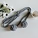 1 Pair Blackout Curtain Rope Tieback, BUZIO Hand-Knitted Cord Rustic Cotton Holdbacks - Easy Knot Loop Connection, Gray