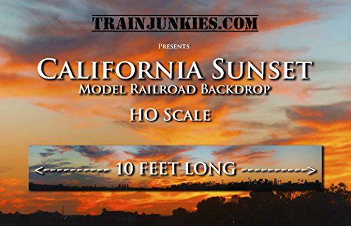 Train Junkies California Sunset- Railroad Backdrop HO Scale
