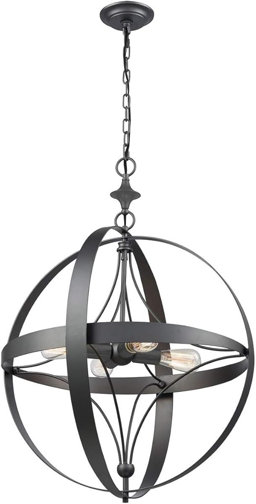 Pendants 4 Light Fixtures with Dark Graphite Finish Metal Material