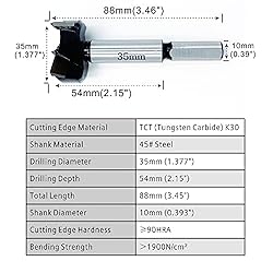 Forstner Drill Bits 35mm (1-3/8 inch) Tungsten