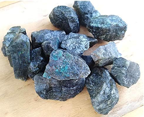 Catotrem Natural Labradorite Irregular Raw Stones Healing Crystal with Gunny Bag Rough Rock Crystal 1Pound(460Gram)