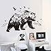 Vibola DIY Removable Wall Sticker Mountain Black Bear Animal Sticker Child Room Living Room Bedroom Background Decoration Murals PVC Wall Stickers