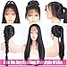 Andria Hair Lace Front Synthetic Wigs Long Straight Heat Resistant Hair Pre Plucked Wig with Baby Hair Bleached Knots for Women Black Hair 20