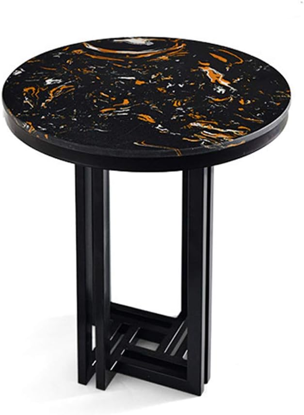 HQQ Nordic Luxury Marble Side Table/Tea Table, Fashion Round Coffee Table Ø 50 Cm H 62 Cm (Color