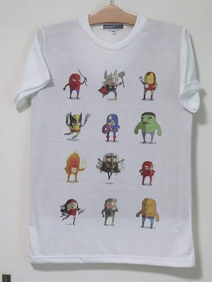 Amazon アメコミ オールスター 白 M 半袖 ゆるキャラ マーベル Marvel Tシャツ カットソー 通販