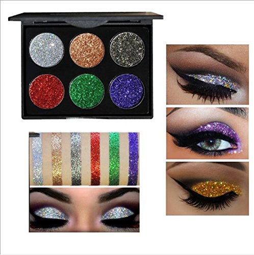 VNDEFUL Model B Diamond Sequins Eyeshadow Tray, Sparkle Chive Powder High Gloss Eyeshadow, Shimmer Eyeshadow