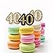 Adult 40th Birthday - Gold - Dessert Cupcake Toppers - Birthday Party Clear Treat Picks - Set of 24