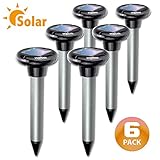 Vekibee Pack of 6 Solar Mole Repellent Gopher Repellent Vole Repellent Ultrasonic Electronic Vole Chaser Rodent Control Not Like Mole Killer Poison Mole Traps That Work Cruel