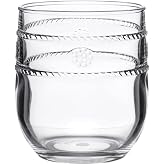 Juliska Isabella Acrylic Small Tumbler - Clear | Shatterproof BPA-Free, 12 oz, Dishwasher Safe, Poolside and Patio Drinkware, Berry and Thread Motif, Sold Individually
