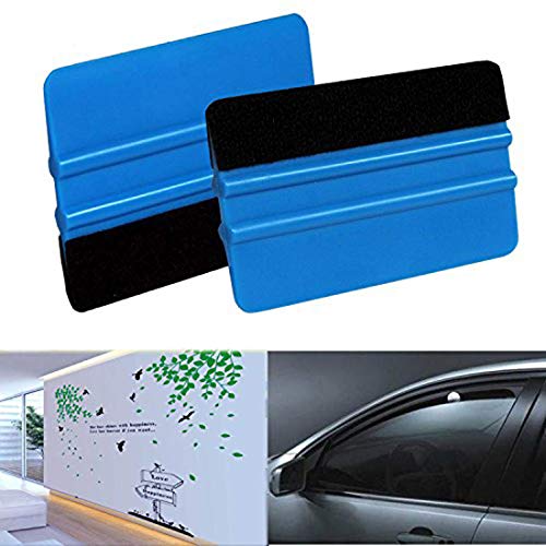 Durable Black Felt Edge Vinyl Squeegee Tool 4-Inch, Car Vinyl Film Wrapping Decal Squeegee Window Tint Work, Professional Scratch Free Squeegee (Pack of 3)