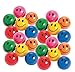 Kidsco Rubber Smile Face Bouncing Balls - Pack of 24 - 1 Inch Assorted Colors - Mini Smiley Hi-Bounce Balls – for Kids Boys and Girls Great Party Favors, Bag Stuffers, Fun, Toy, Gift, Prize