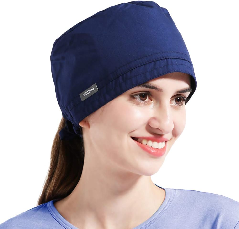 Mwfus Professional Surgical Scrub Cap, Doctor Nurse Medical Dome Hat for Women Men