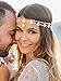 fxmimior Bridal Women Flower Vintage Bohemian Headbands Head Chain Crystal Halloween Headpiece Wedding Hair Jewelry (silver)