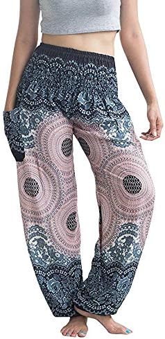 Lanna Thai Harem Trousers with Smock Waist and Bohemian Style