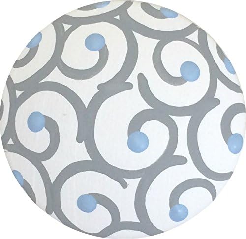 Hand Painted Grey and Baby Blue Swirl Polka Dot Knobs Decorative Dresser Knobs Cabinet Knobs Wood Knobs Kids Drawer Knobs Pulls