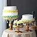 VILAVITA 3-Set Cake Stands Round Cupcake Stands Dessert Display Stand with Pendants and Beads, Gold