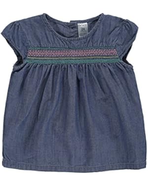 Smocked Top, Denim