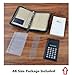 Chris-Wang 1Pk PU Woven Pattern Zipper Binder Business Zippered 6-Ring Portfolio Planner -Filler Paper, Pagefinder Ruler, Calculator, Clear PVC Card Bag Included (A6, Blue)
