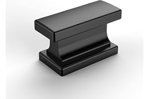Amerdeco 10 Pack Matte Black Cabinet Knobs 1.46 Inch(37mm) Single Hole Cabinet Handles Rectangle Dresser Knobs Drawer Knobs a