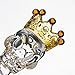 Skull Crown Glass Herb Holder Smoking Bowl (14mm Male Clear Yellow Crown)