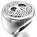 INBLUE Men's Stainless Steel Ring Silver Tone Tree Of Life