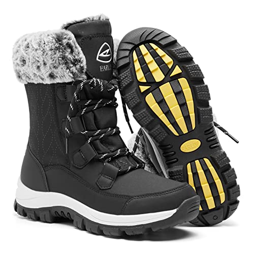 EARLDE Women's Snow Boots Waterproof Mid-Calf Winter Boots
