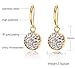 Vnox Jewelry Stainless Steel Gold Plated White Rhinestone Round Drop Dangle Earring for Women