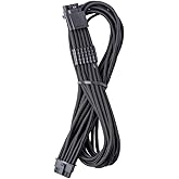 CableMod Pro ModMesh Universal 12V-2x6 PCIe Cable (Black, 16p to 16p, 60cm) | Nylon Pro Series. 16-pin to 16-pin, 60cm. 12V-2x6 StealthSense connector. Any PSU with native 12V-2x6 output.